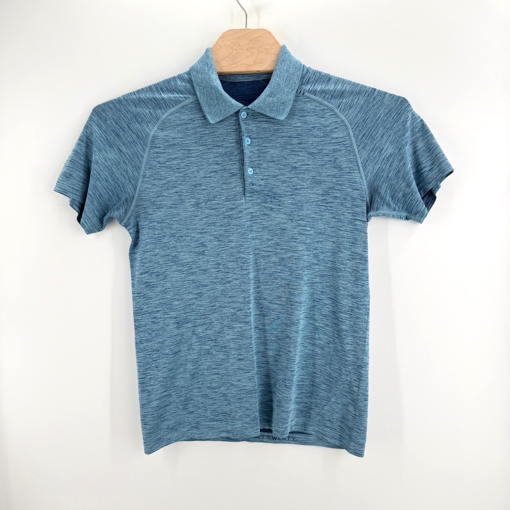 Lululemon Metal Vent Tech Polo Size M Heathered Blue Athletic Golf Performance